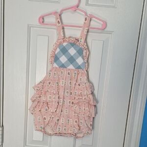 Adorable Pink Patterned Kids Bodysuit